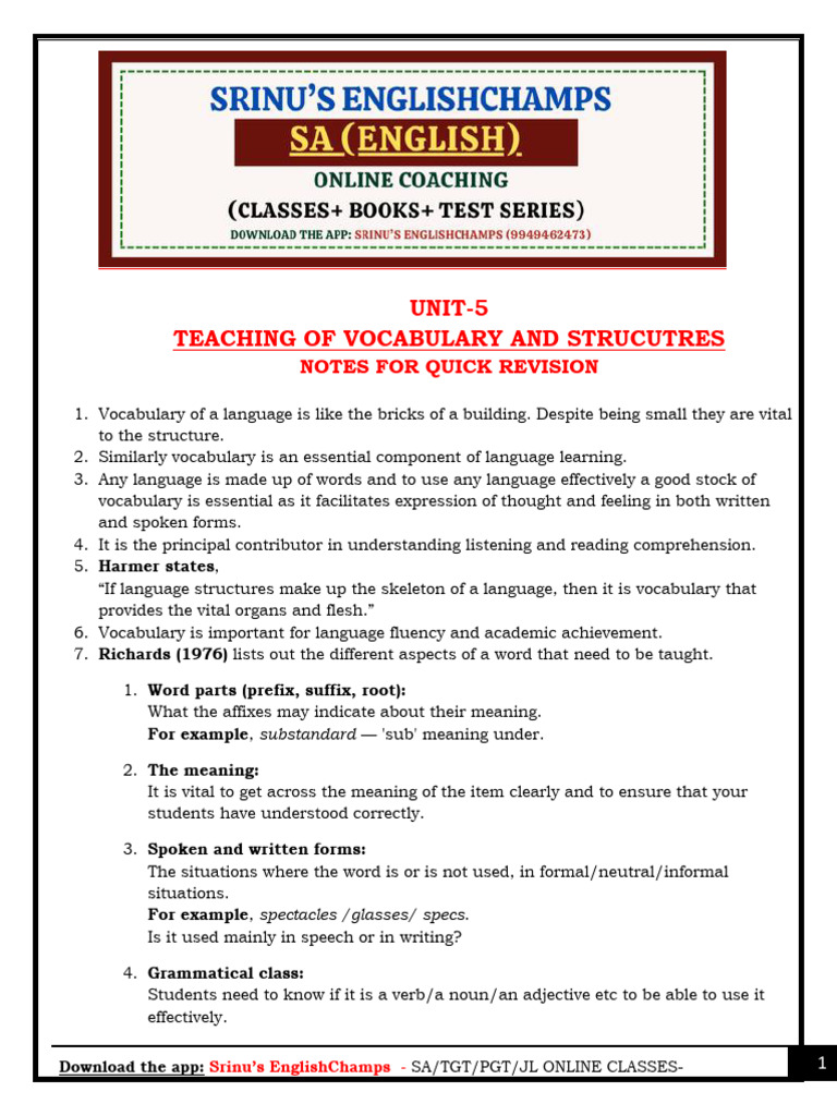 Teaching Vocabulary Effectively | PDF | Word | Grammar