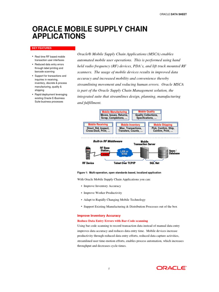 Oracle Mobile Supply Chain Applications Key Features PDF Barcode