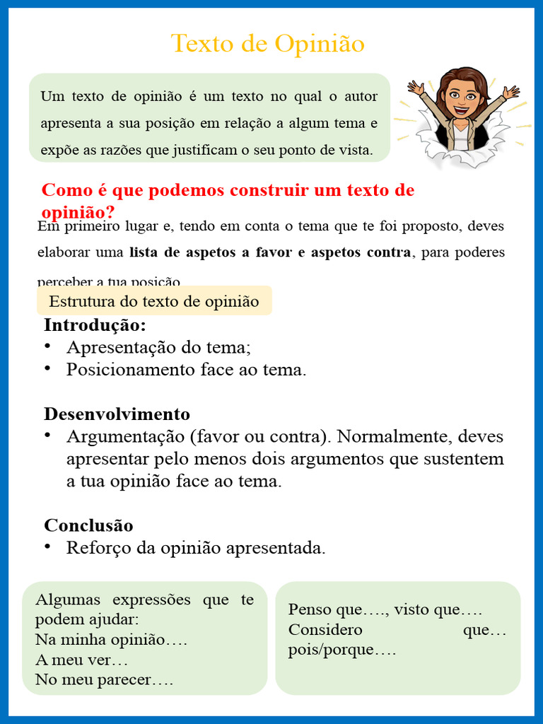 Como Escrever um Texto de Opinião | PDF