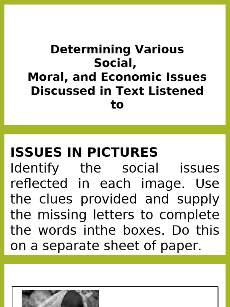 Social Moral And Economic Issues Explained PDF Teenage Pregnancy 