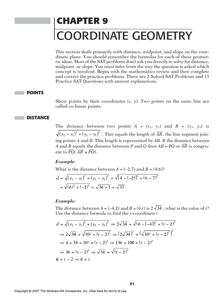 Coordinate Geometry | PDF | Distance | Slope