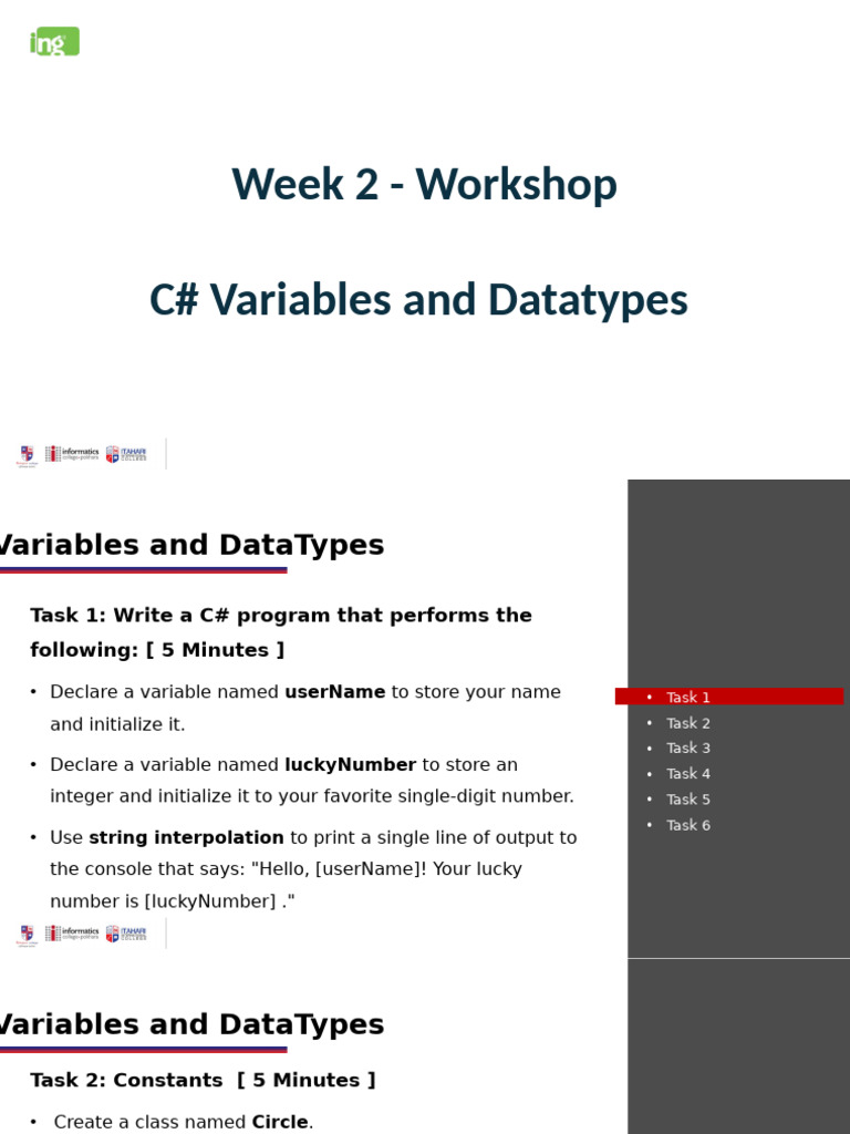 CS6004NI WK02 W CVariablesandDatatypes 264993 | PDF | Variable ...
