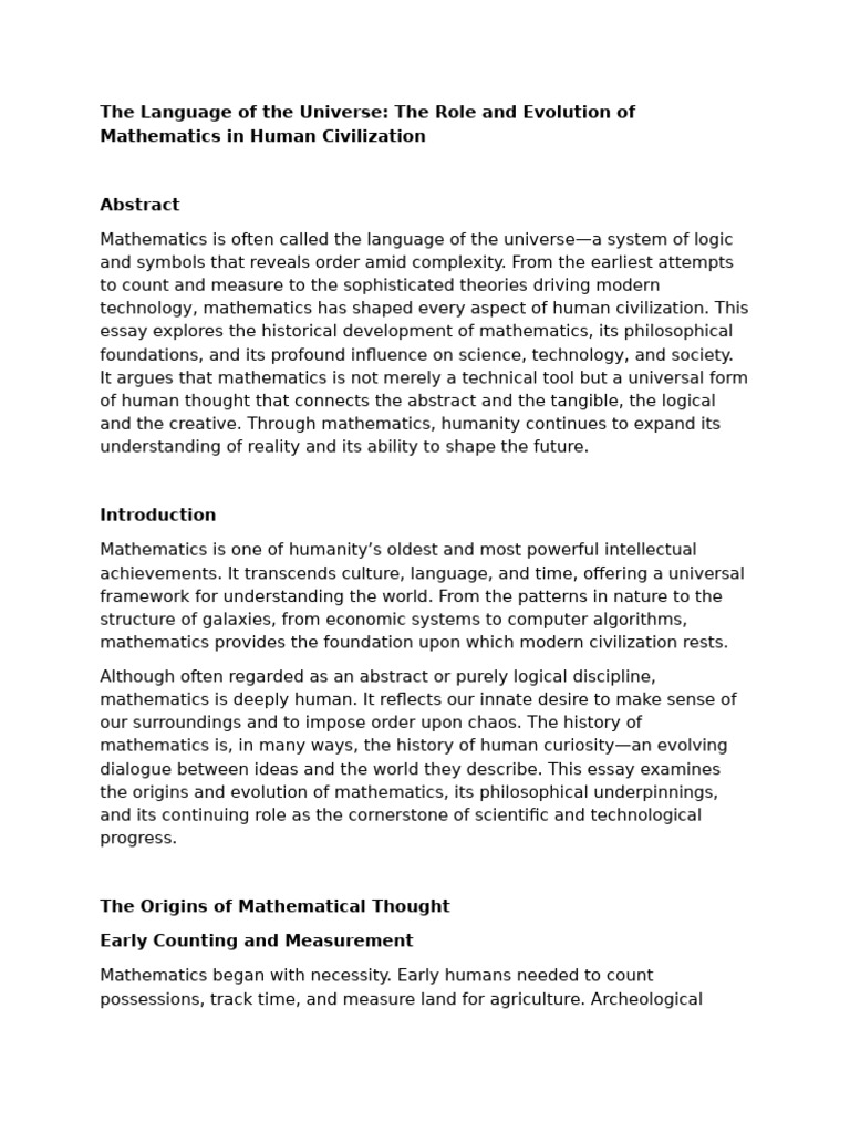 Evolution of Mathematics in Civilization | PDF | Mathematics | Geometry