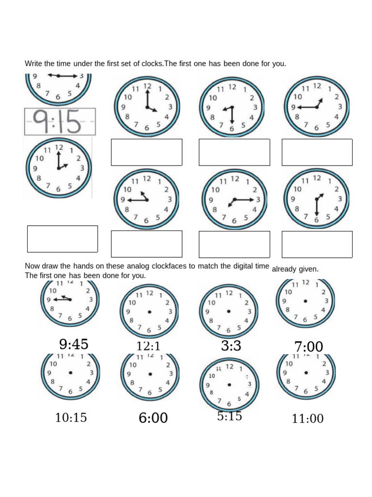 Clock Reading and Math Exercises | PDF | Euclidean Geometry ...
