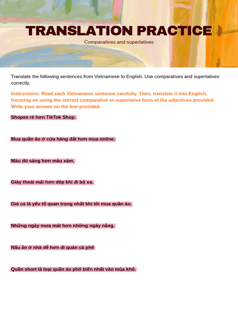 Translation Practice | PDF