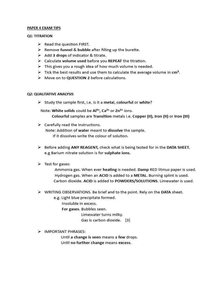 Practical Exam Tips | PDF