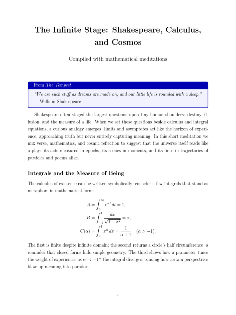 The Infinite Stage Vol1 | PDF | Universe | Infinity