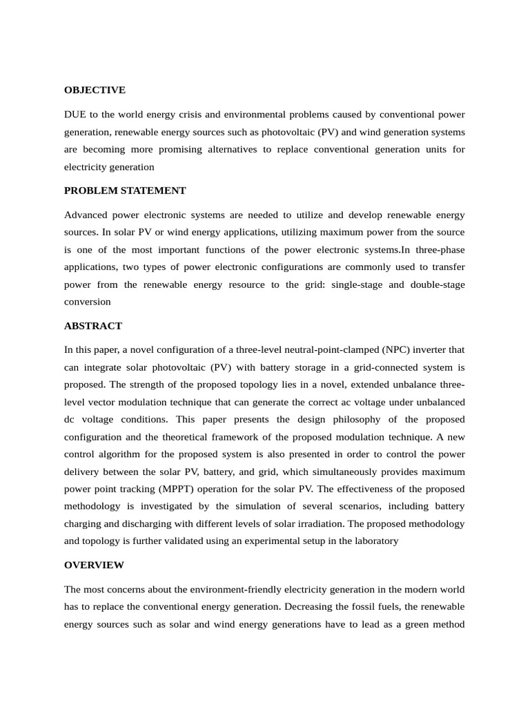 Innovative NPC Inverter for PV Systems | PDF | Photovoltaics ...