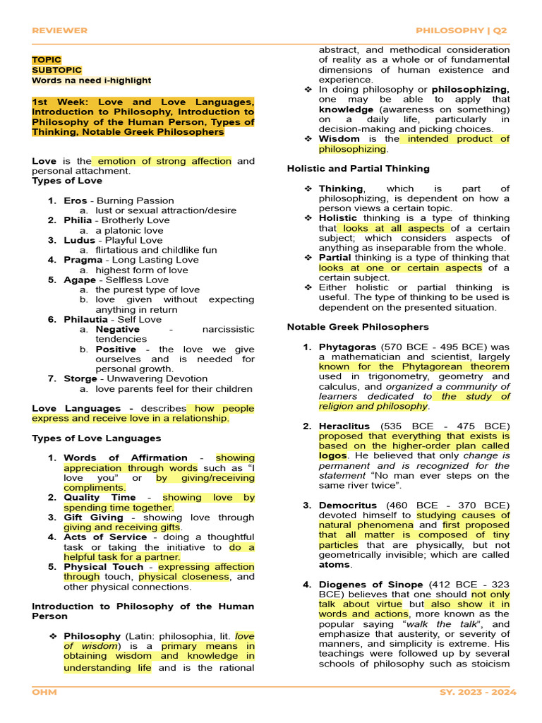 PHILOSOPHY Reviewer | PDF | Truth | Knowledge