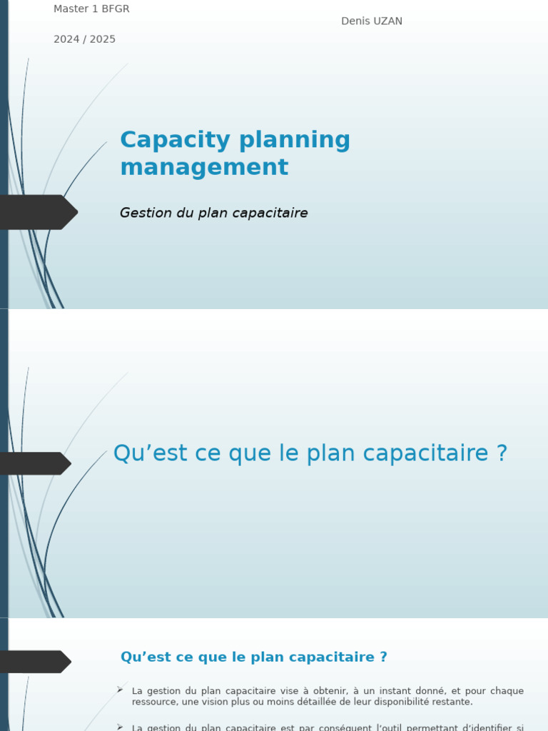 Master BFGR Cours3 CapacityPlanning DenisUzan 20220202 Final | PDF
