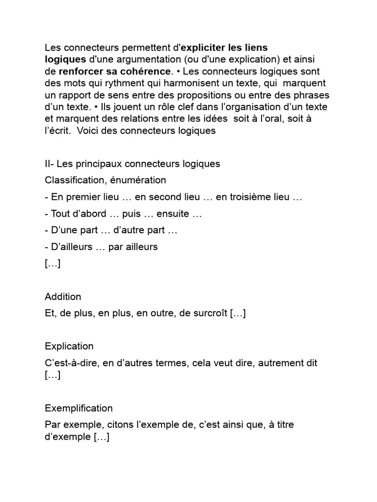 Connecteurs logiques : guide pratique | PDF
