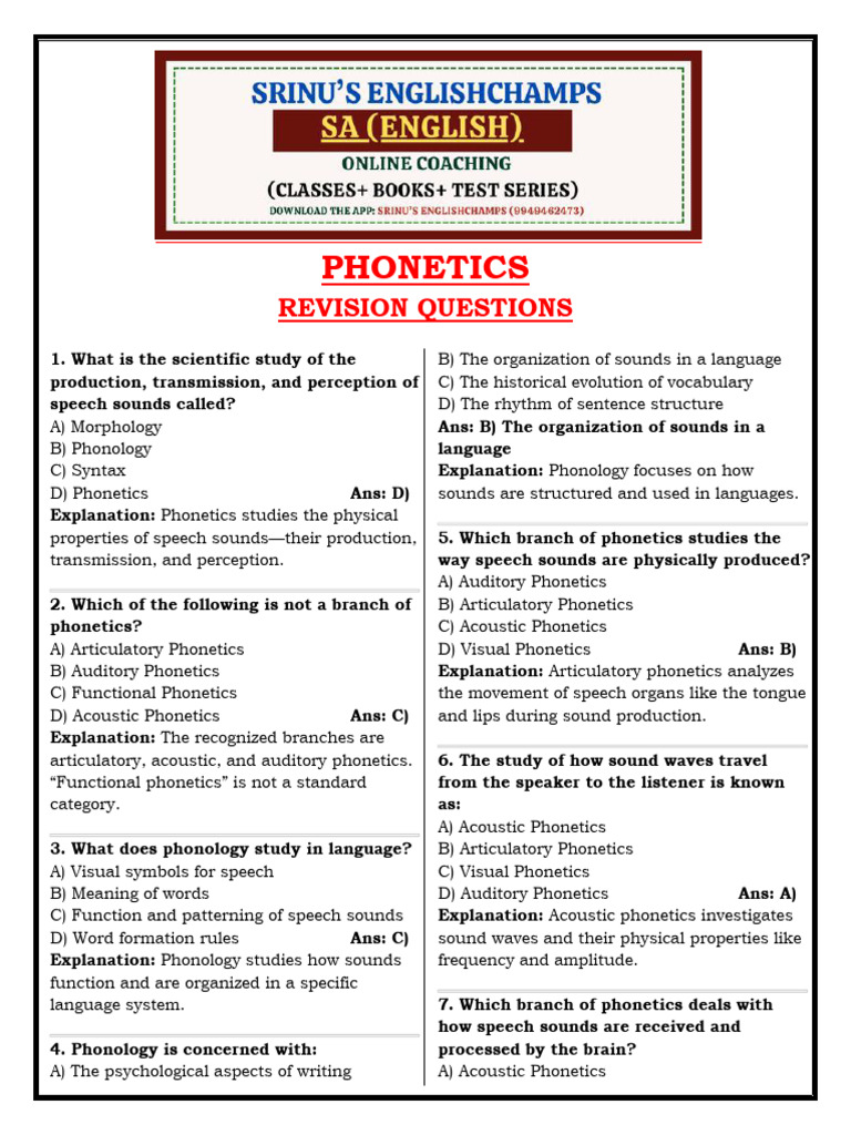 Overview of Phonetics Branches | PDF | Phonetics | Stress (Linguistics)
