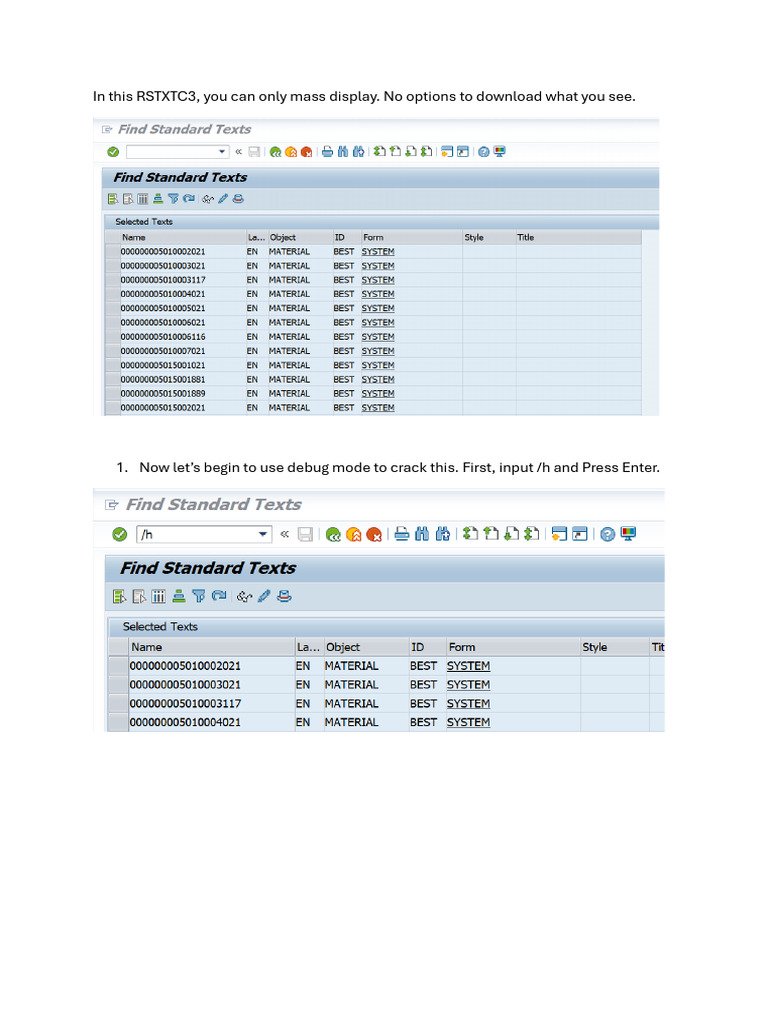 RSTXTC3 Debug Mode Instructions | PDF