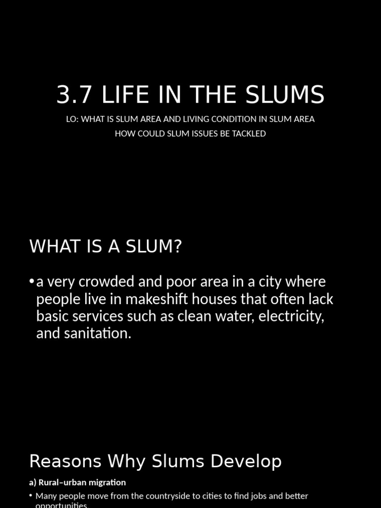 Understanding Slums and Solutions | PDF | Slum | Urbanization