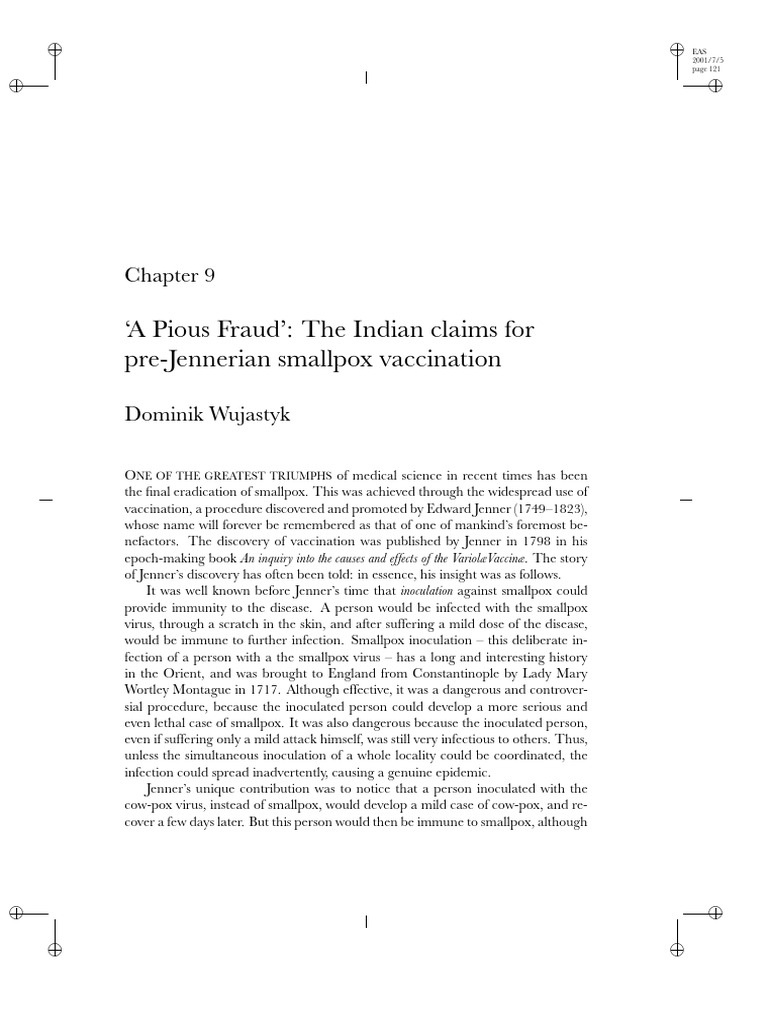 A Pious Fraud: The Indian Claims For Pre-Jennerian Smallpox Vaccination ...