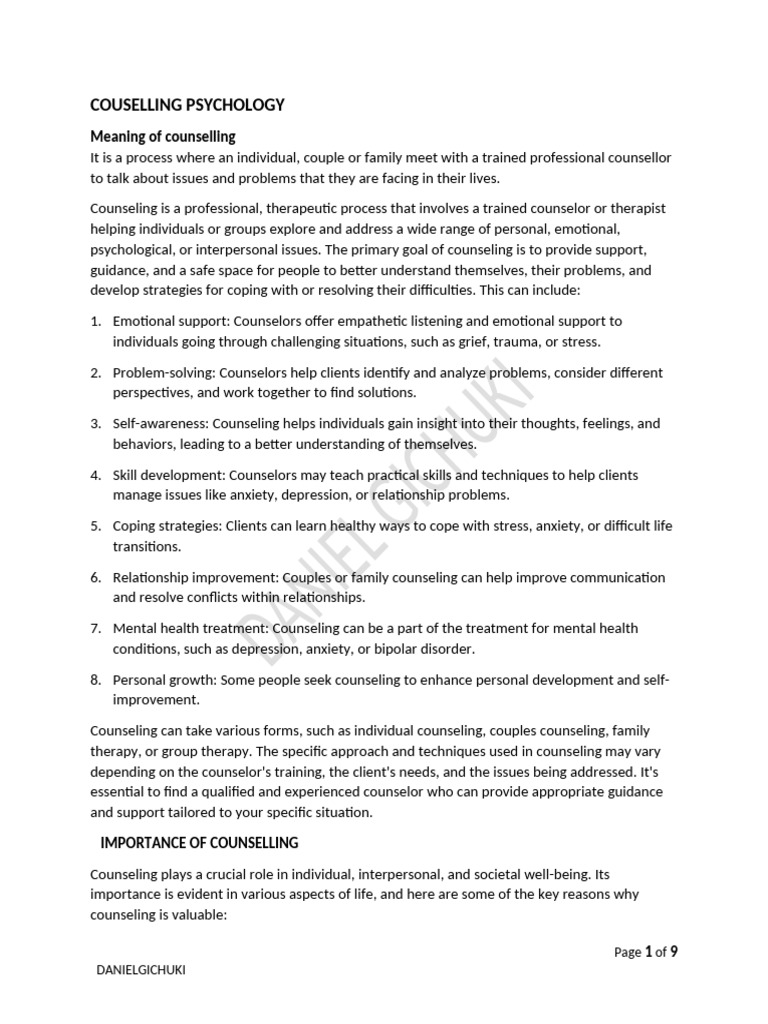 Understanding Counseling Psychology | PDF | Psychotherapy | Counseling ...