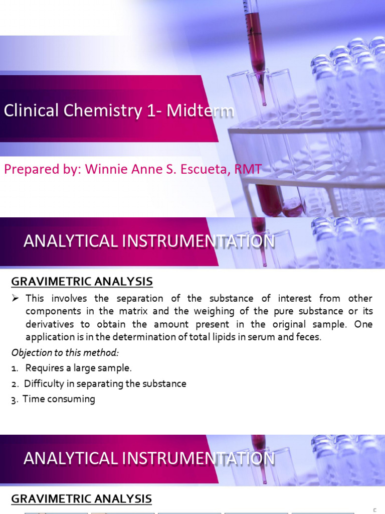 Clinical Chemistry Midterm: Analytical Methods | PDF | Titration ...