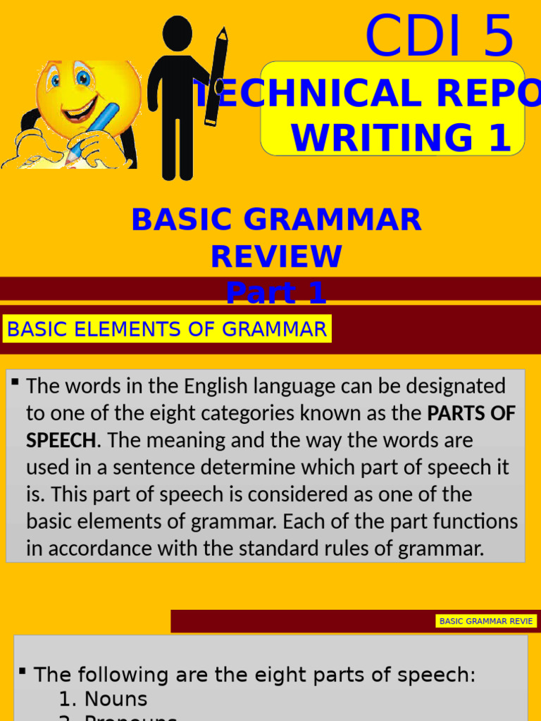 Basic Grammar: Parts of Speech Guide | PDF | Part Of Speech | Noun