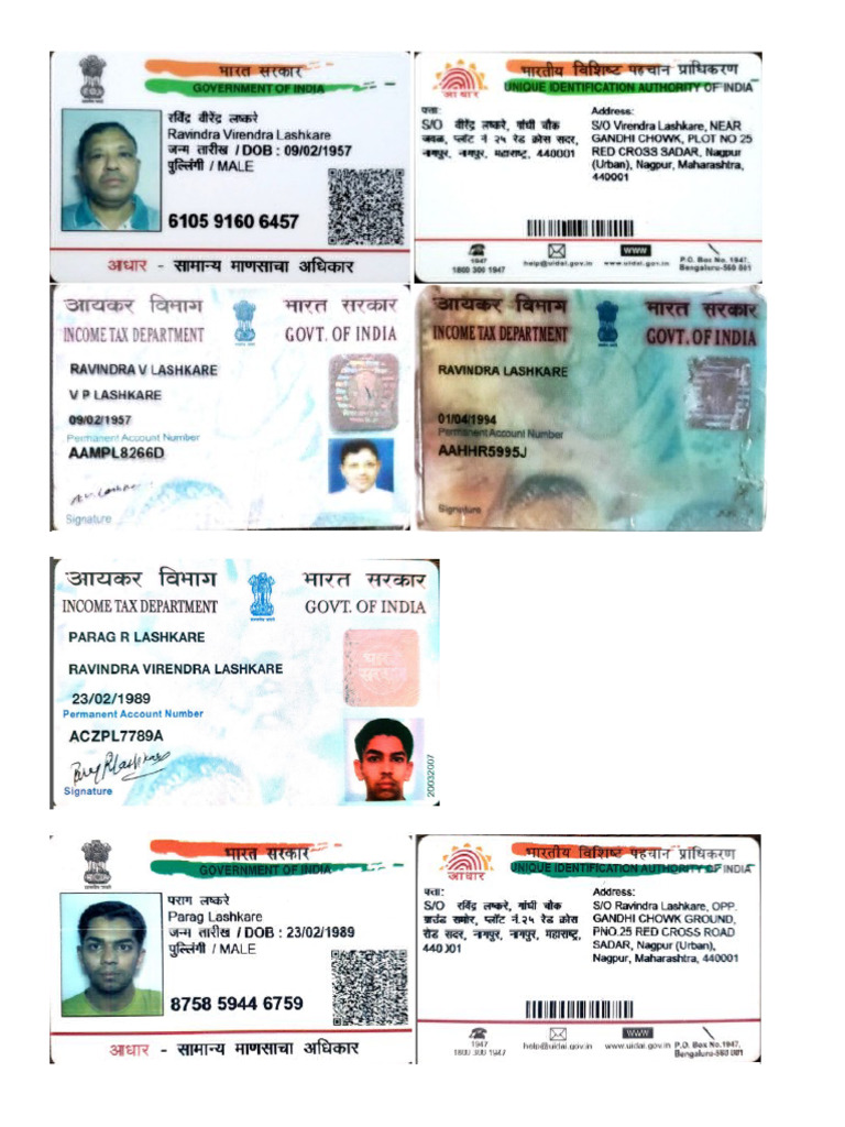 Jhawar and Lashkare Aadhar Card | PDF