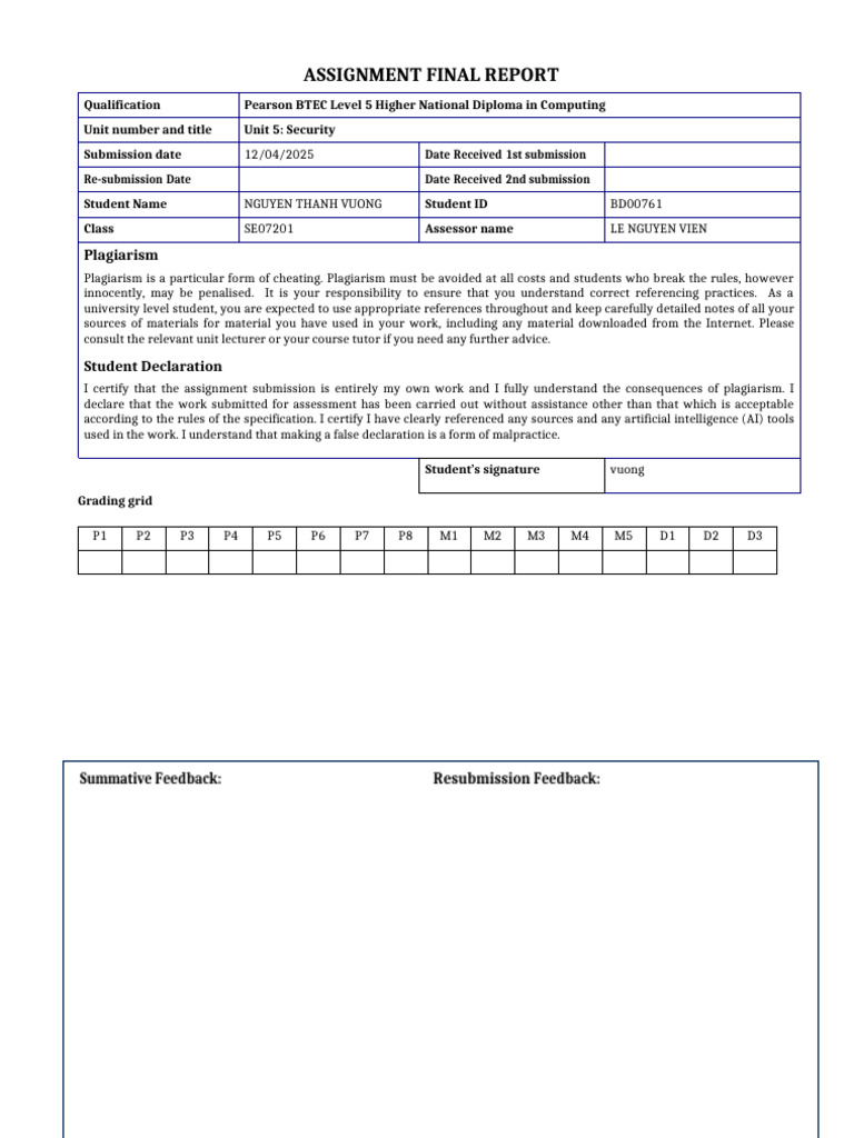 IT Security Risk Assessment Report | PDF | Computer Security | Security