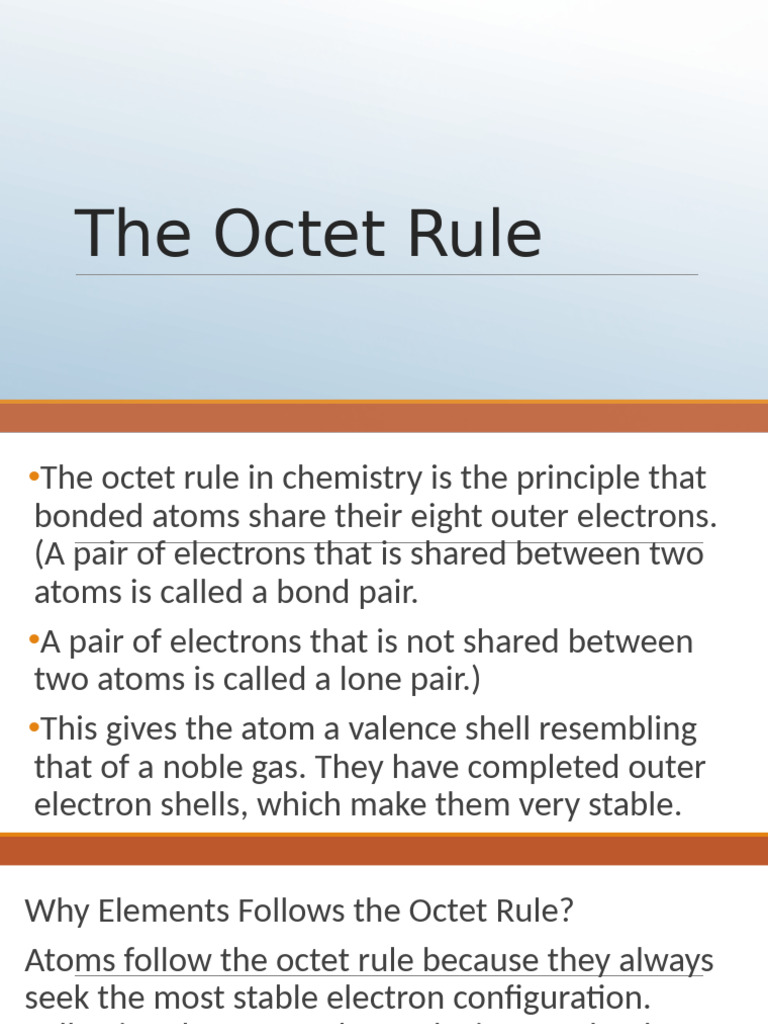 Understanding the Octet Rule in Chemistry | PDF