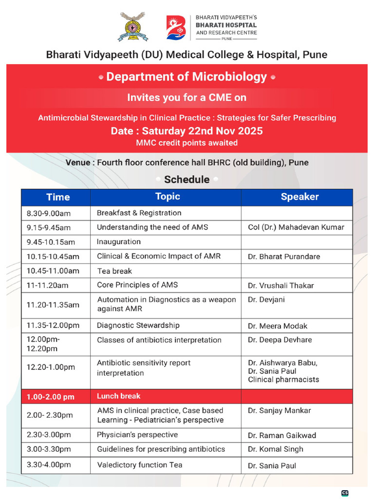 Department of Microbiology (CME-Flyer) | PDF