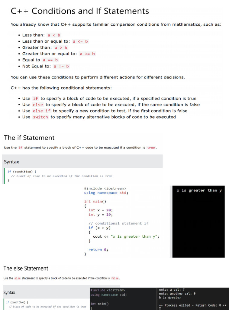 C++ Conditional Statements-1 | PDF