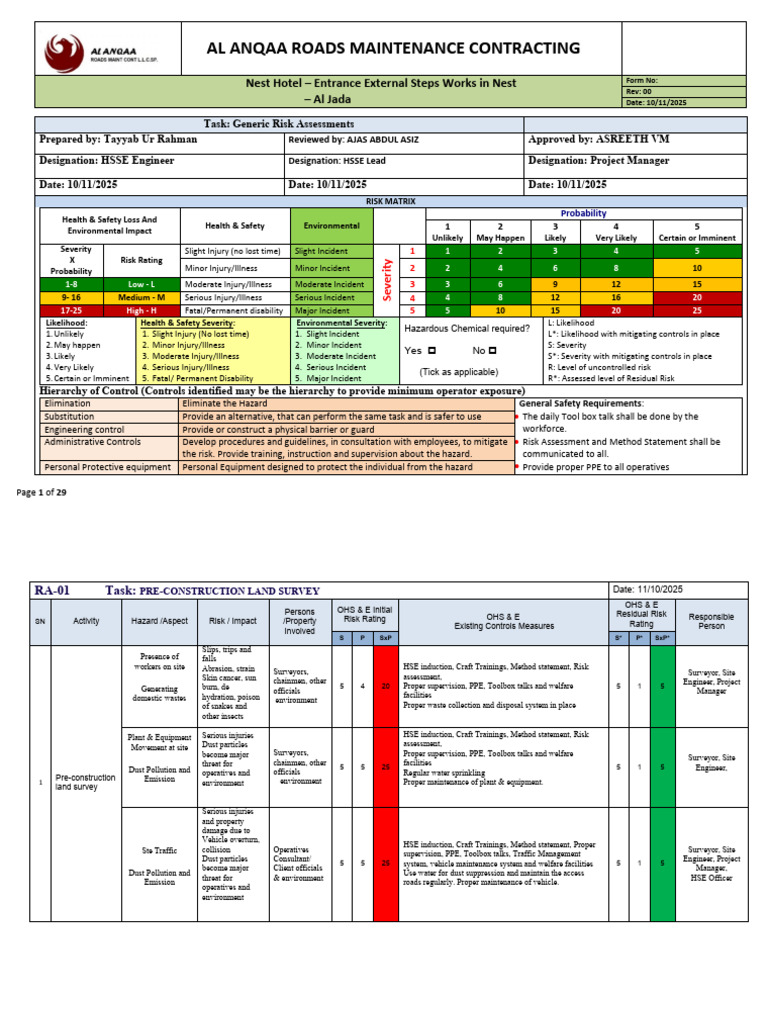 Generic Risk Assessment Guidelines | PDF | Occupational Safety And ...