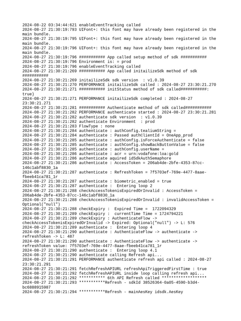 SDK Authentication and Event Tracking Logs | PDF | Data | Information ...