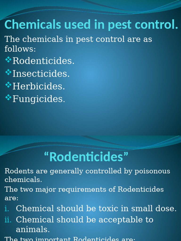 Pest Control Chemicals Overview | PDF | Insecticide | Poison