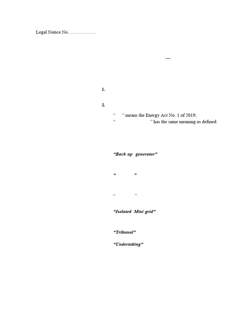 Final Draft Energy Electrical Power Undertaking Regulations 2024 | PDF ...