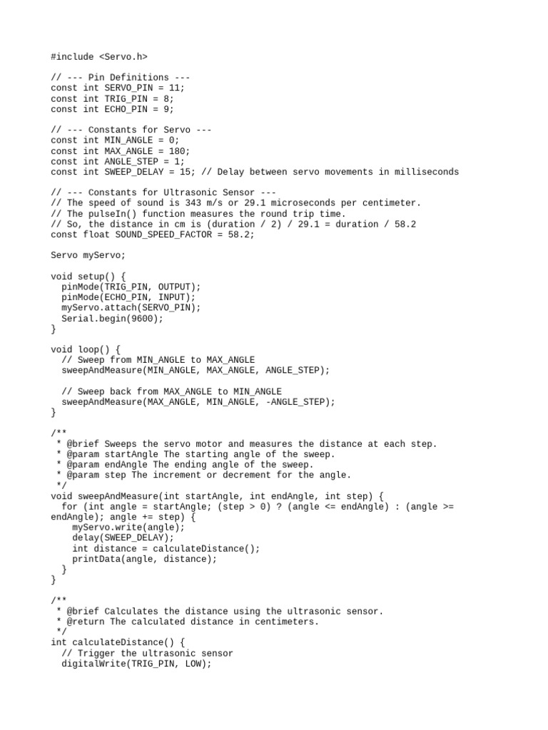 Arduino Radar Code | PDF
