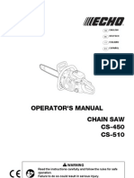 Operator'S Manual Chain Saw CS-450 CS-510: Warning