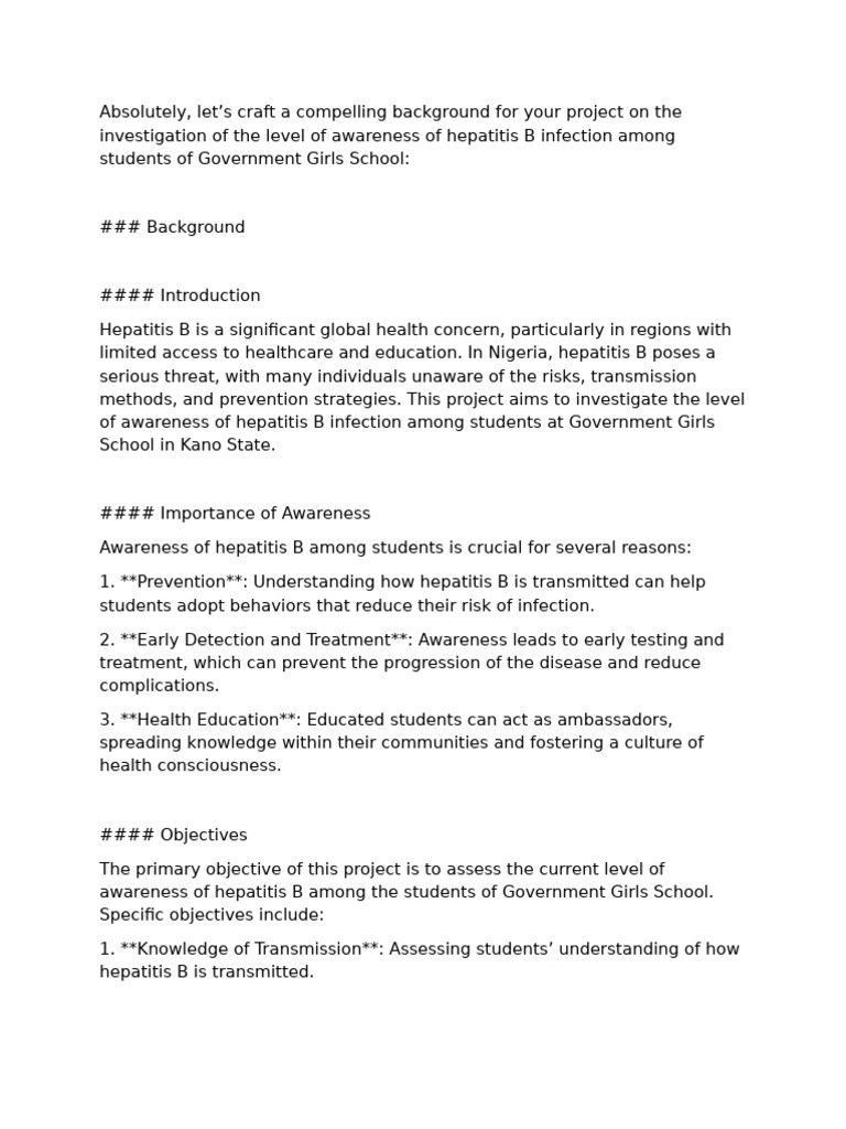 Background | PDF | Hepatitis | Hepatitis B