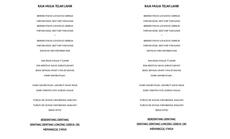 Sambut Raja Mulia yang Lahir | PDF