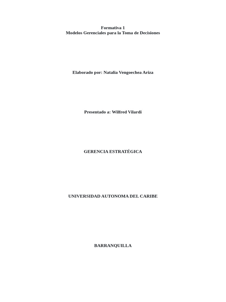 Modelos Gerenciales en Decisiones | PDF | Liderazgo | Toma de decisiones