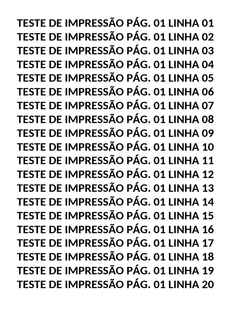 Teste de Impressão: Páginas 1 e 2 | PDF