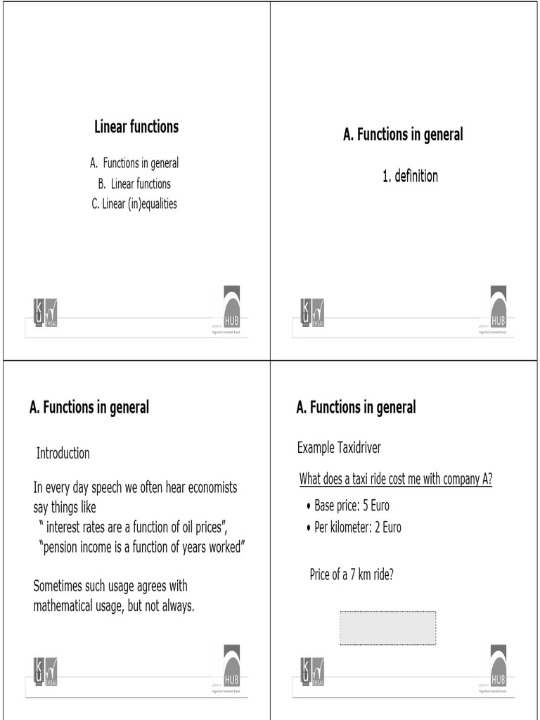 Understanding Linear Functions and Their Applications | PDF | Equations ...