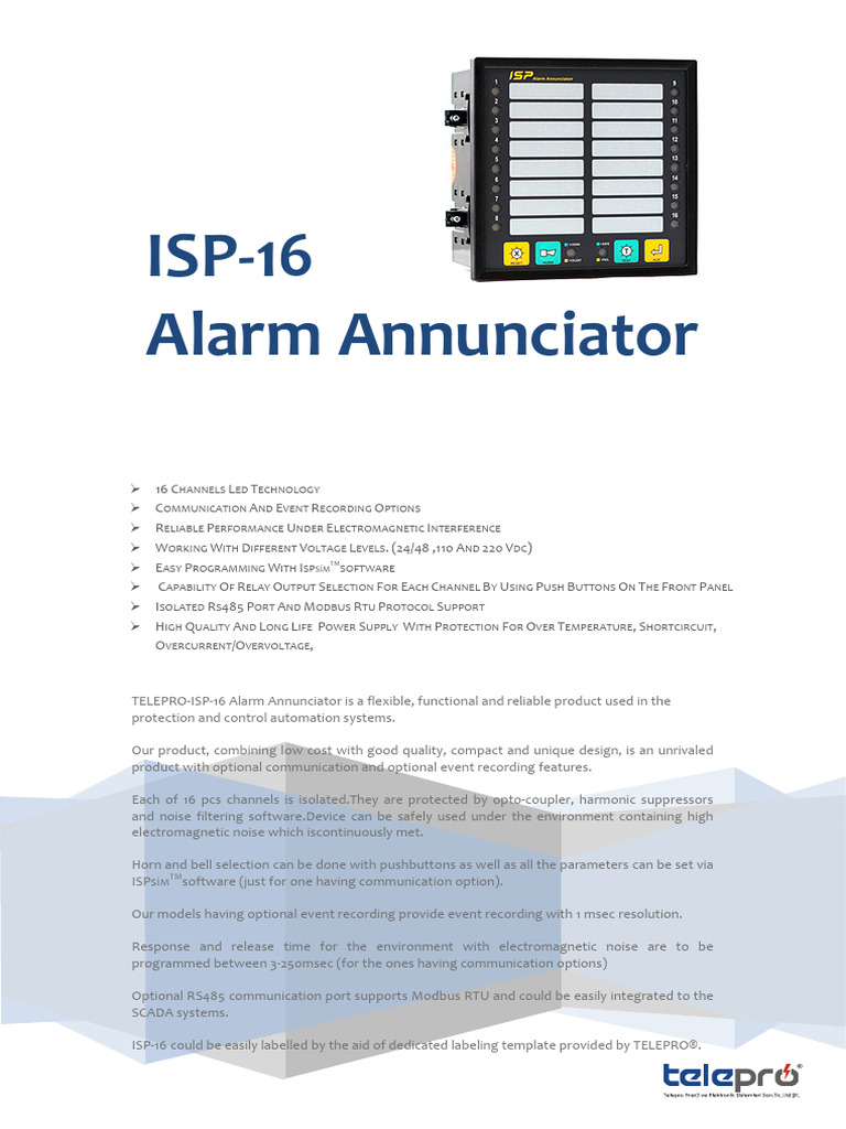 ISP-16 Brochure ENG | PDF | Relay | Mains Electricity