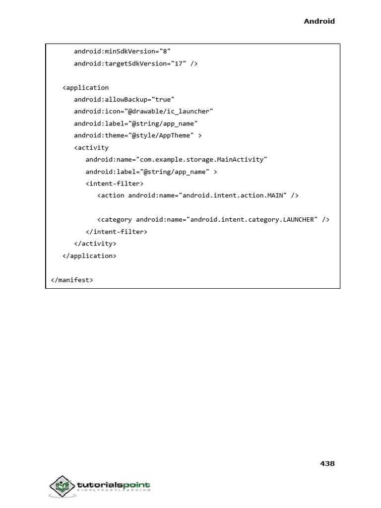 Android Manifest File Structure Guide | PDF