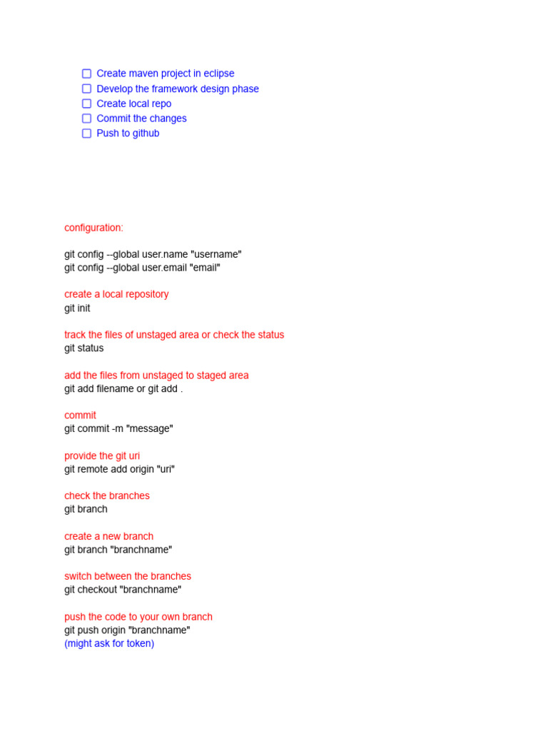 Maven Project Setup and Git Workflow | PDF