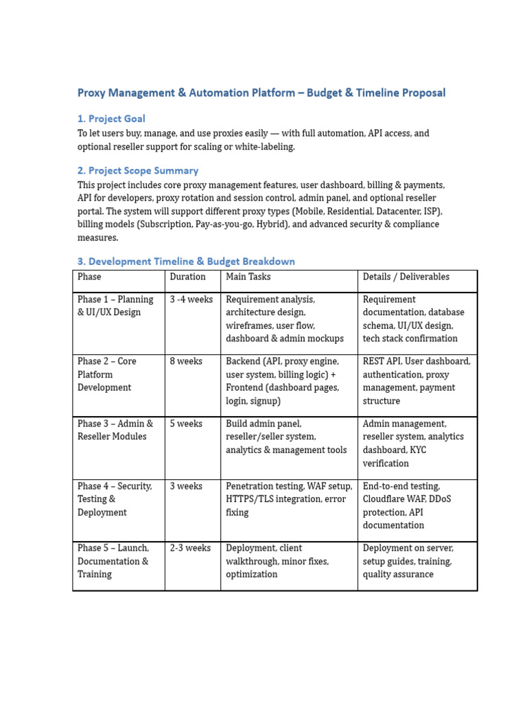 Proxy Management Automation Proposal | PDF | Proxy Server | Computing