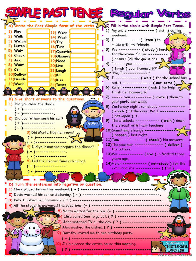 Past Simple Tense Practice Exercises | PDF | Linguistic Morphology ...