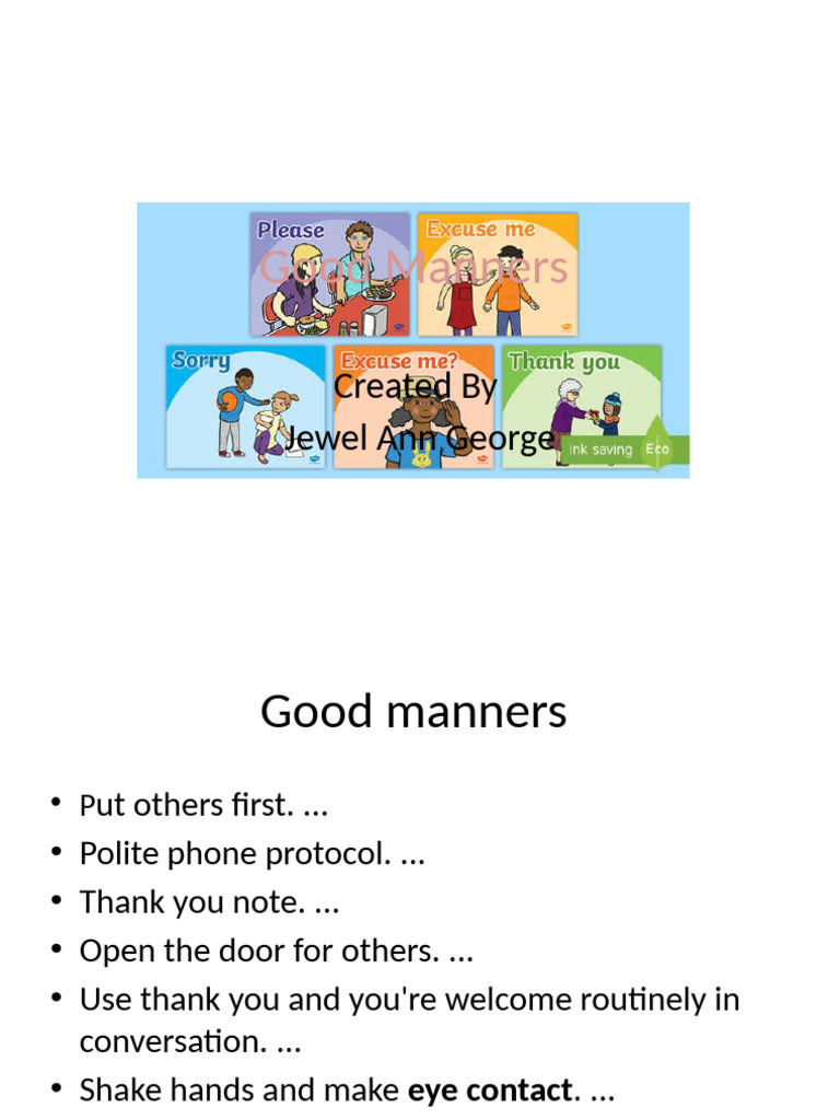 Essential Good Manners Guide | PDF