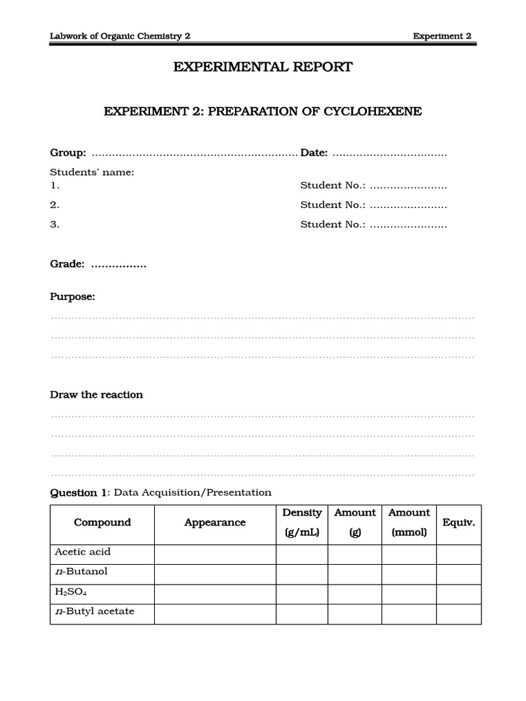 250930-Experimental Report 2 | PDF | Chemical Reactions | Organic Chemistry