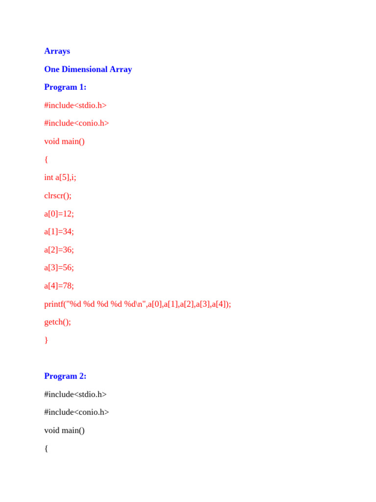 ARRAY PPROGRAMS | PDF | Queue (Abstract Data Type) | Computer Programming
