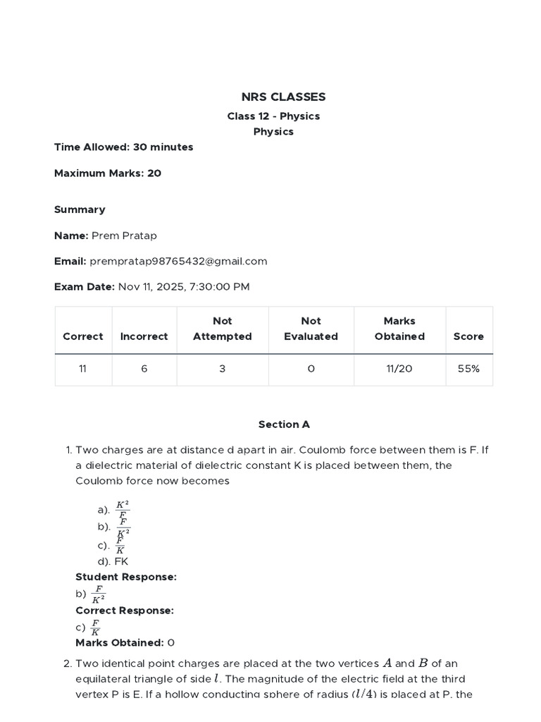 Prem - 1 | PDF | Sphere | Electric Field
