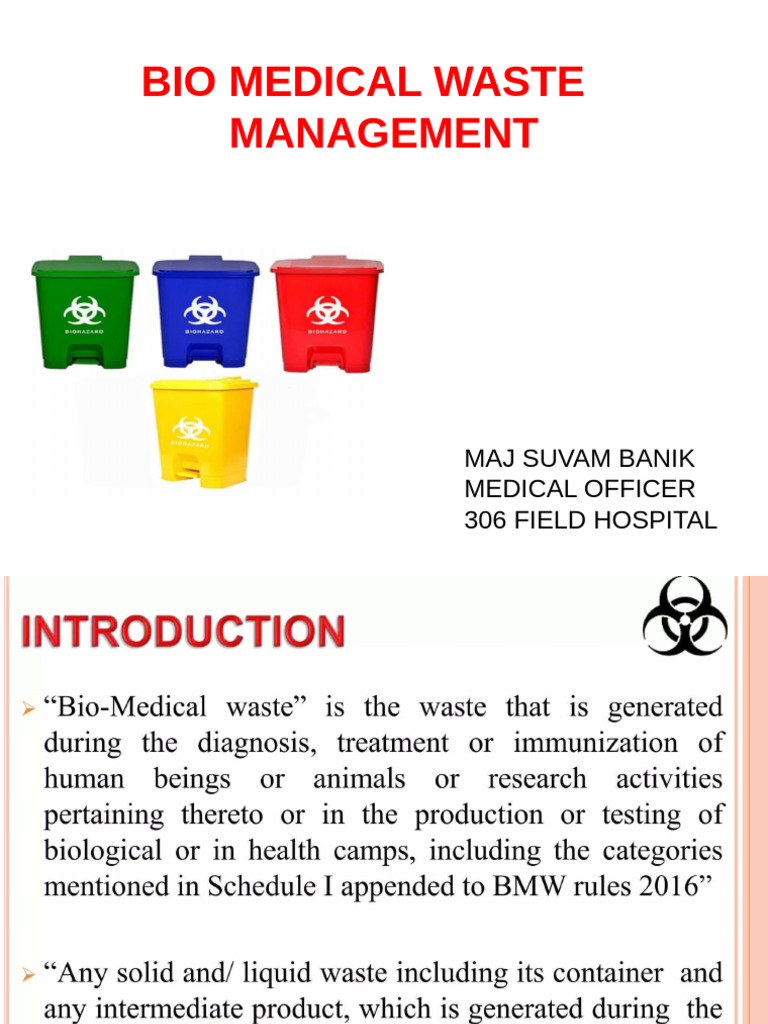 Biomedical Waste Management Guide | PDF