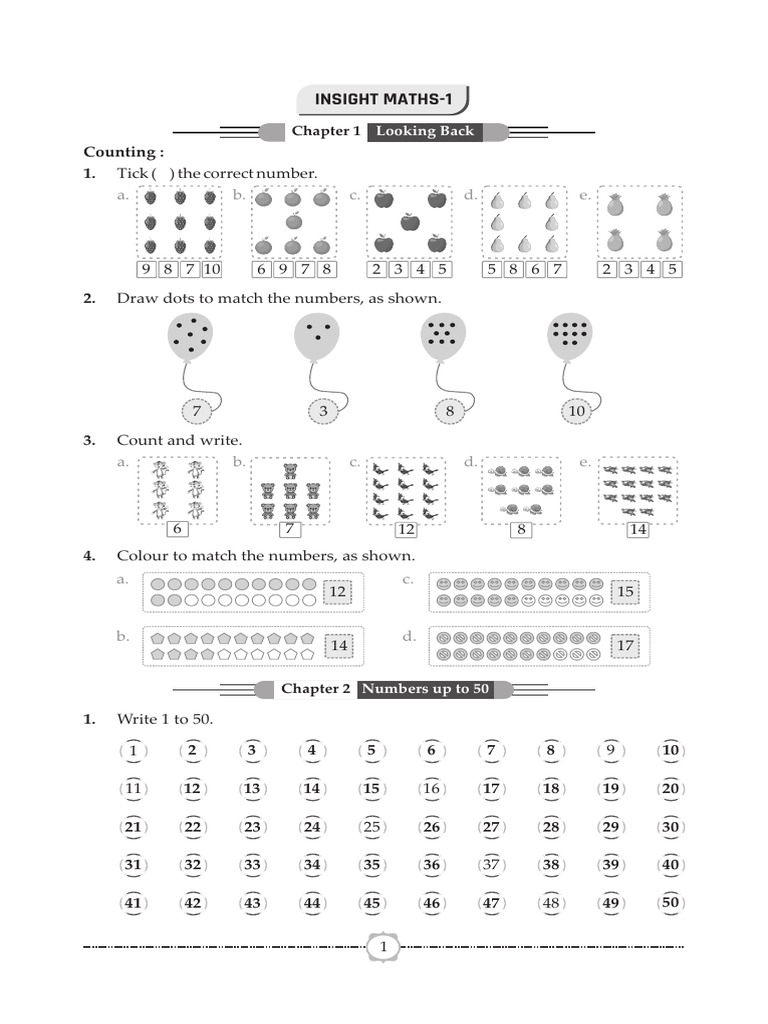 Math Practice for Numbers Up to 50 | PDF