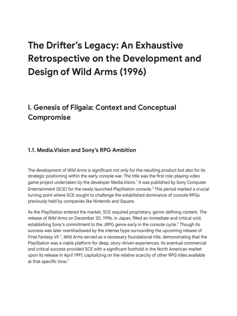 Wild Arms Development Retrospective | PDF